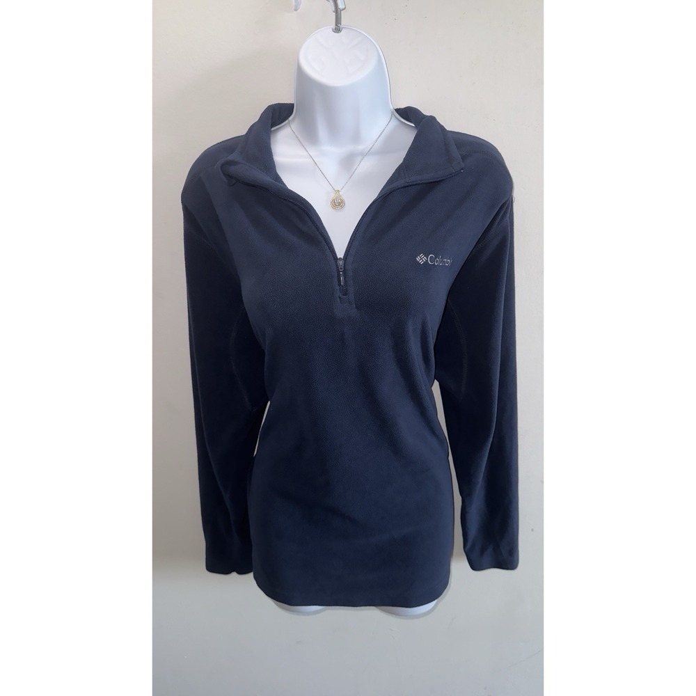Columbia Womens Glacial IV Quarter Zip Fleece Pullover Navy Blue Size M Active